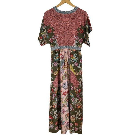 BODEN x ICONS *Rare* Camrose Silk Peacock Floral Maxi Dress WW082 - Picture 4 of 12